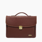 Cartable en cuir véritable "Horizon" - Vue de face