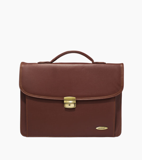 Cartable en cuir véritable "Horizon" - Vue de face