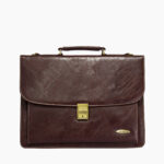 Cartable en cuir véritable "Élégie" - Vue de face