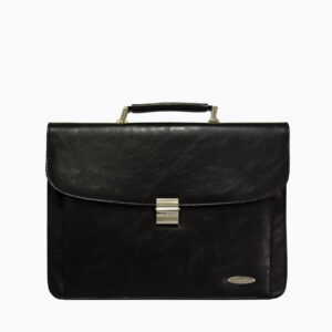 Cartable en cuir véritable "Kairos" - Vue de face