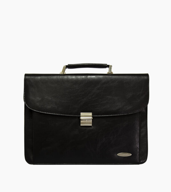 Cartable en cuir véritable "Kairos" - Vue de face