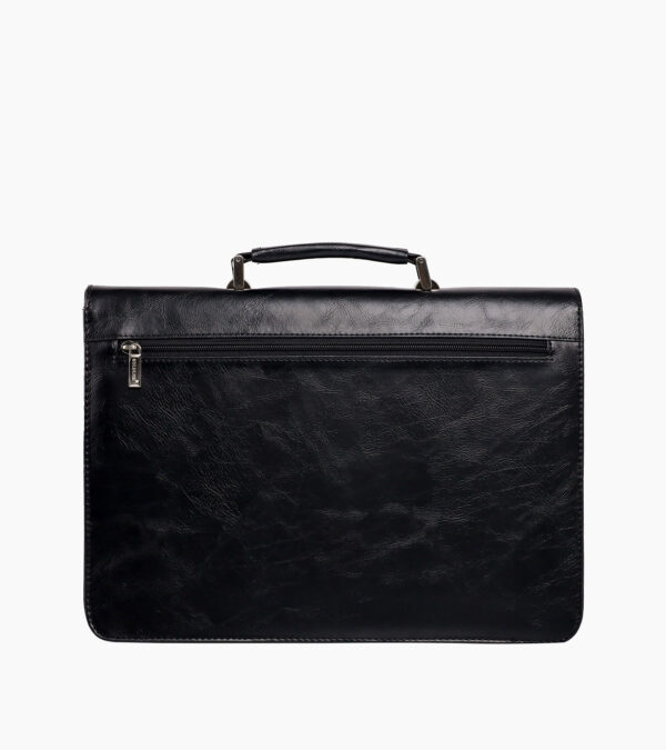 Cartable "Kairos" en cuir - Vue arrière