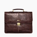 Cartable en cuir véritable "Solstice" - Vue de face