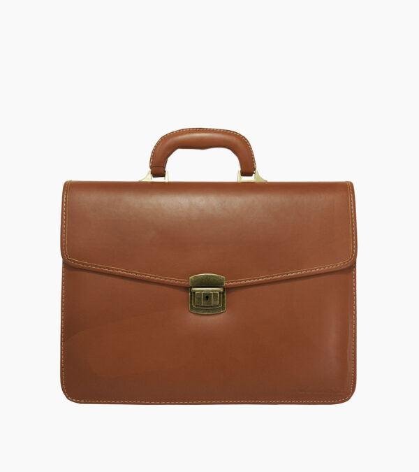 Cartable en cuir "Nébuleuse" - Vue de face