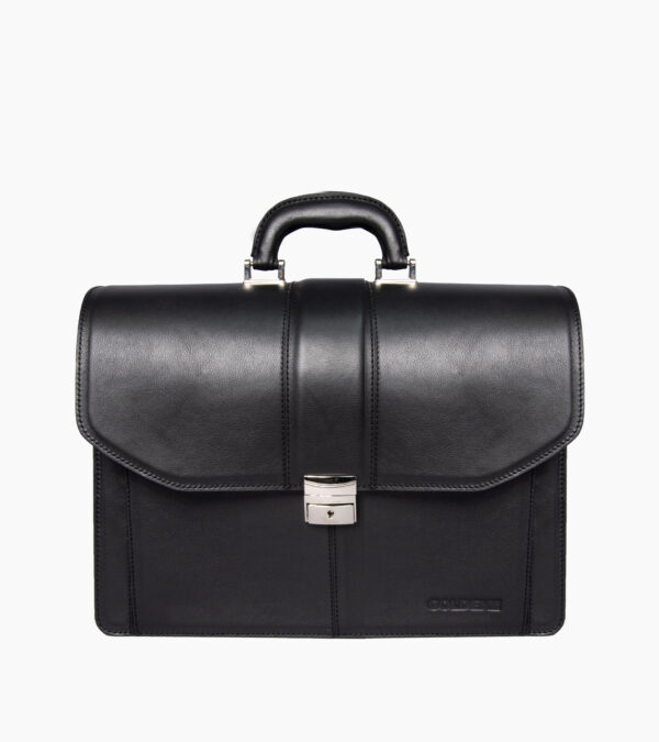 Vue de côté du cartable en cuir Élite