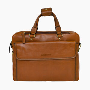 Élégant sac en cuir marron vue de face