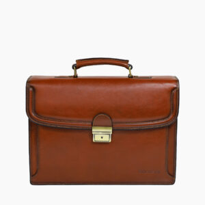 Cartable en cuir véritable "Méridien" - Vue de face