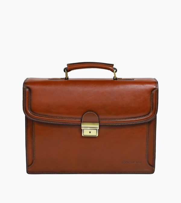 Cartable en cuir véritable "Méridien" - Vue de face