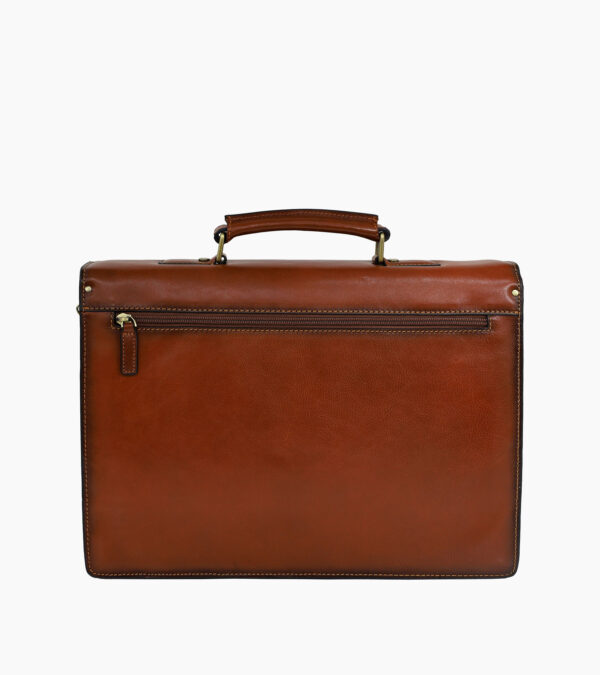 Cartable "Méridien" en cuir - Vue arrière
