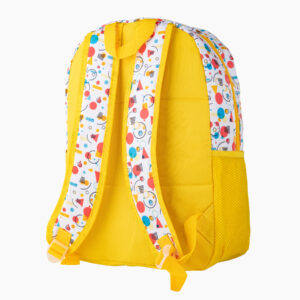 Sac à dos fille FLOWER – Imprimé coloré, porte-clé peluche, léger et confortable  | Primaire & Collège | GOLDEN SBM - Jaune – Image 4