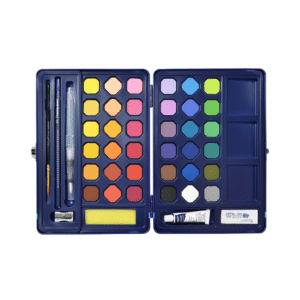 Kit d'Aquarelle Professionnel 36 Couleurs – Coffret Métal avec Papier et Accessoires | Artistes, Amateurs & Débutants | Giorgione – Bleu – Image 3