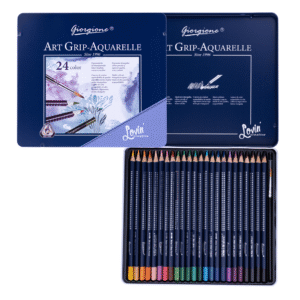 CRAYONS DE COULEURS AQUARELLE DE 24 BOITE METALLIQUE GIORGIONE 46302 – Image 4