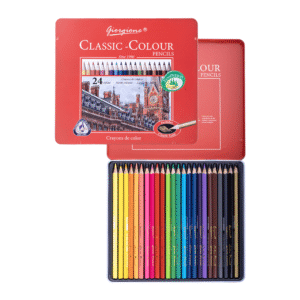 CRAYONS DE COULEURS DE 24 BOITE METALLIQUE GIORGIONE 46305 – Image 3