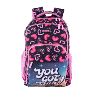 Sac à dos Lycée – 26 Litres, 5 Compartiments | Collège & Lycée | GOLDEN SBM – Rose – Image 1
