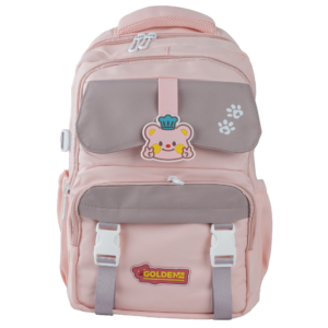Sac à dos Moyen – Capacité 22L, Robuste | Primaire & Collège | GOLDEN SBM – Rose – Image 1