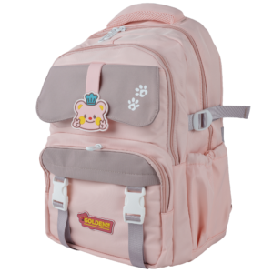 Sac à dos Moyen – Capacité 22L, Robuste | Primaire & Collège | GOLDEN SBM – Rose – Image 2