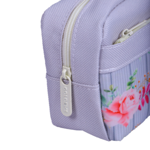 Trousse Rectangulaire – Design Pratique | Scolaire & Bureau | GOLDEN SBM – Rose et Gris – Image 3