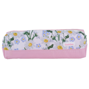 Trousse Rectangulaire Flower – Motif Floral | Maternelle & Primaire | GOLDEN SBM – Rose – Image 1
