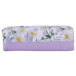 Trousse Rectangulaire Flower – Motif Floral | Scolaire & Bureau | GOLDEN SBM – Mauve – Image 1