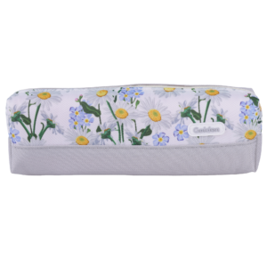 Trousse Rectangulaire Flower – Motif Floral | Scolaire & Bureau | GOLDEN SBM – Gris – Image 1