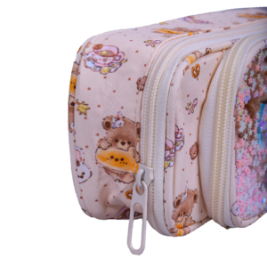 Trousse Rectangulaire Bear – Design Ludique | Scolaire & Bureau | GOLDEN SBM – Beige – Image 3