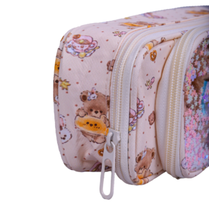 Trousse Rectangulaire Bear – Design Ludique | Scolaire & Bureau | GOLDEN SBM – Beige – Image 5