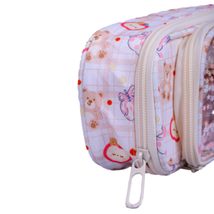 Trousse Rectangulaire Glasses – Design Moderne | Scolaire & Bureau | GOLDEN SBM – Beige – Image 3