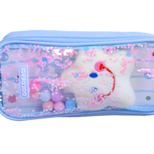 Trousse Rectangulaire Star – Design Étoilé | Maternelle & Primaire | GOLDEN SBM – Bleu – Image 3