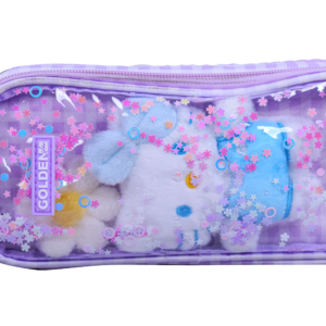 Trousse Rectangulaire Kitty – Design Élégant | Maternelle & Primaire | GOLDEN SBM – Kitty - Mauve – Image 3