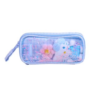 Trousse Rectangulaire Kitty – Design Élégant | Scolaire & Bureau | GOLDEN SBM – Bleu – Image 1