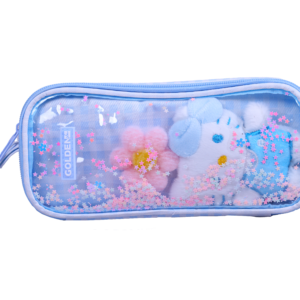 Trousse Rectangulaire Kitty – Design Élégant | Scolaire & Bureau | GOLDEN SBM – Bleu – Image 2