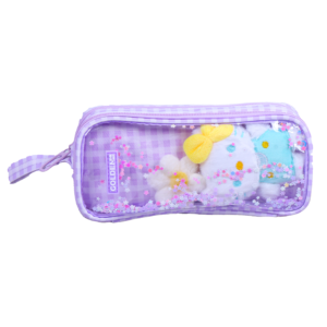 Trousse Rectangulaire Kitty – Design Élégant | Maternelle & Primaire | GOLDEN SBM – Kitty - Mauve – Image 1