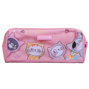 Trousse Rectangulaire Cartoon – Design Stylé | Maternelle & Primaire | GOLDEN SBM – Rose – Image 3