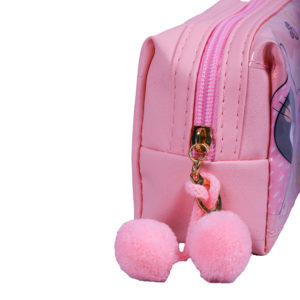 Trousse Rectangulaire Cartoon – Design Stylé | Maternelle & Primaire | GOLDEN SBM – Rose – Image 2