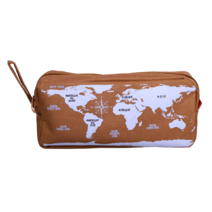 Trousse Rectangulaire – Design Pratique | Scolaire & Bureau | GOLDEN SBM – Marron – Image 1