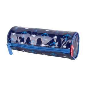 Trousse Ronde – Marine Brillant, Motif Zigzag | Scolaire & Bureau | GOLDEN SBM – Marine – Image 1