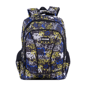 Sac à Dos Graffiti SM – Design Urbain, Format Compact | Scolaire & Bureau | GOLDEN SBM – Bleu Nuit – Image 1